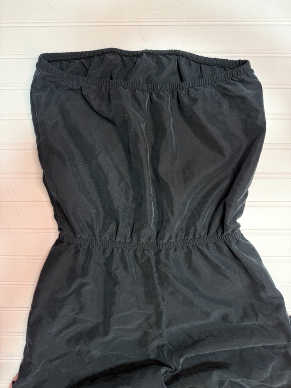 Drew Strapless Wide Leg Jumpsuit Black Split Leg Palazzo Pants Size Small - Picture 8 of 9